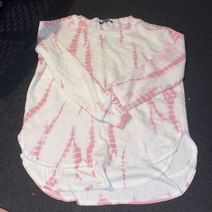 Pink and white tie dyed sweater